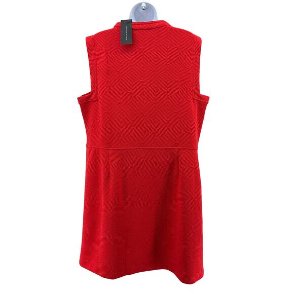 Tommy Hilfiger Shift Mini Dress WMNS 16 Pink Sleeveless Split Neck Jacquard Knit - Picture 9 of 13